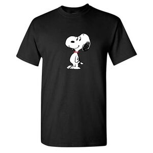 Men's Snoopy Cotton T-Shirt Black
